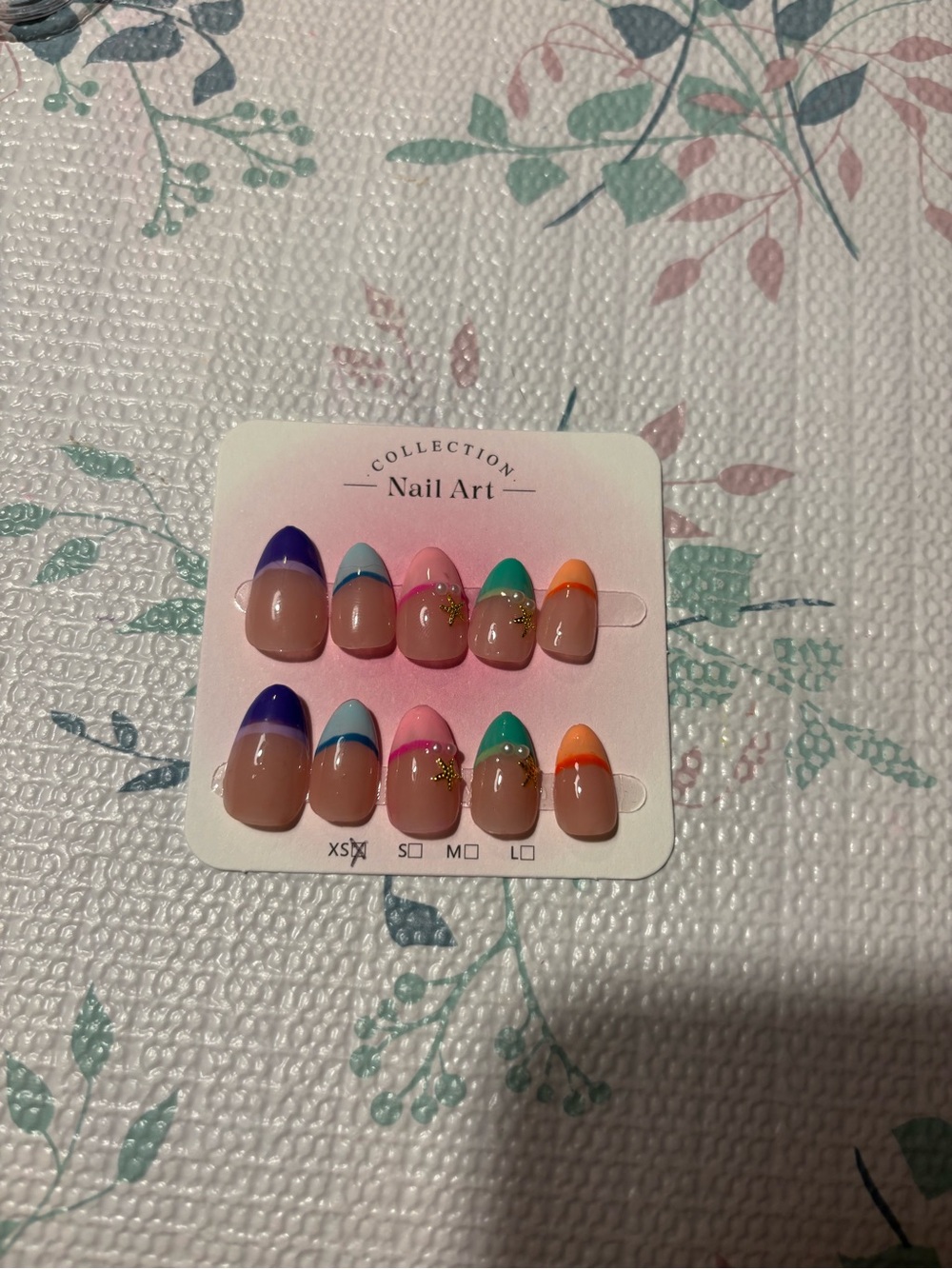 Colorful French Tip Press-On Nail Set